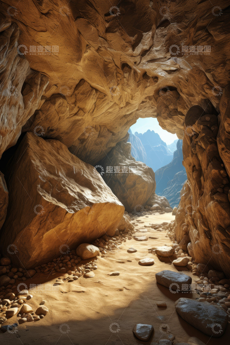 山洞内部通向外部山景