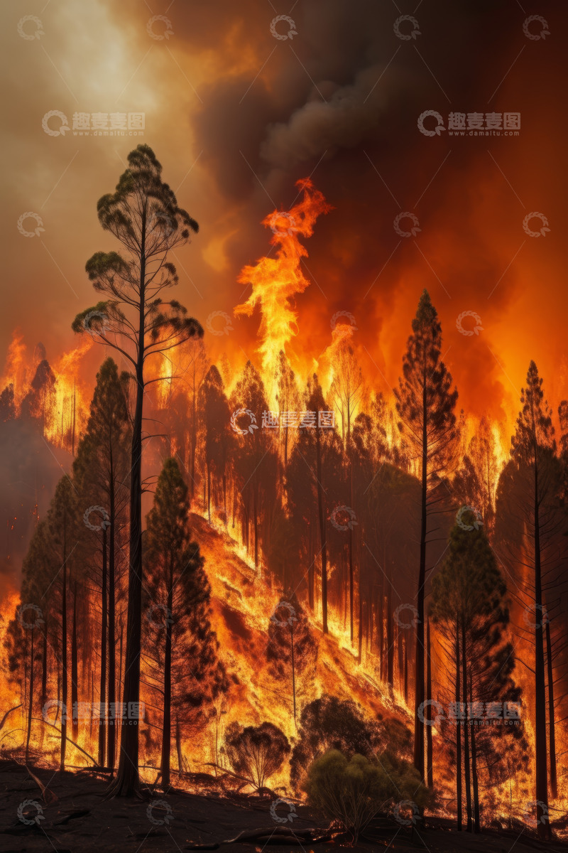 高清大图下载【趣麦麦图】森林火灾场景