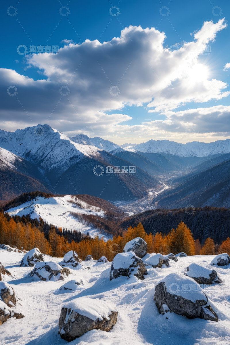 高清大图下载【趣麦麦图】雪山自然风光全景