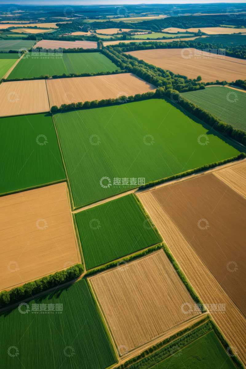 高清大图下载【趣麦麦图】航拍广袤田野农田景观