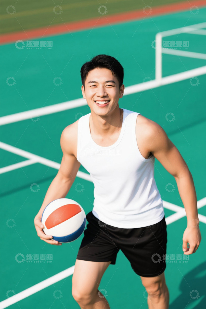 高清大图下载【趣麦麦图】阳光下笑容灿烂的年轻男子