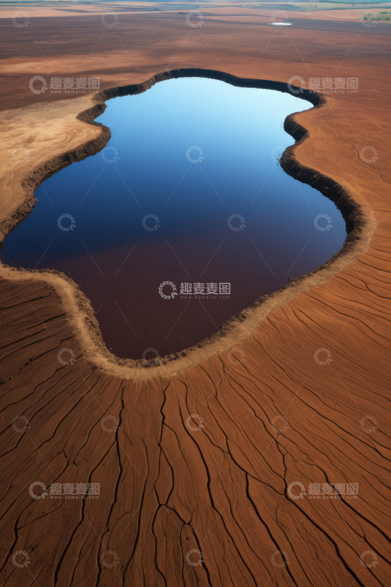高清大图下载【趣麦麦图】干旱土地中的积水区域