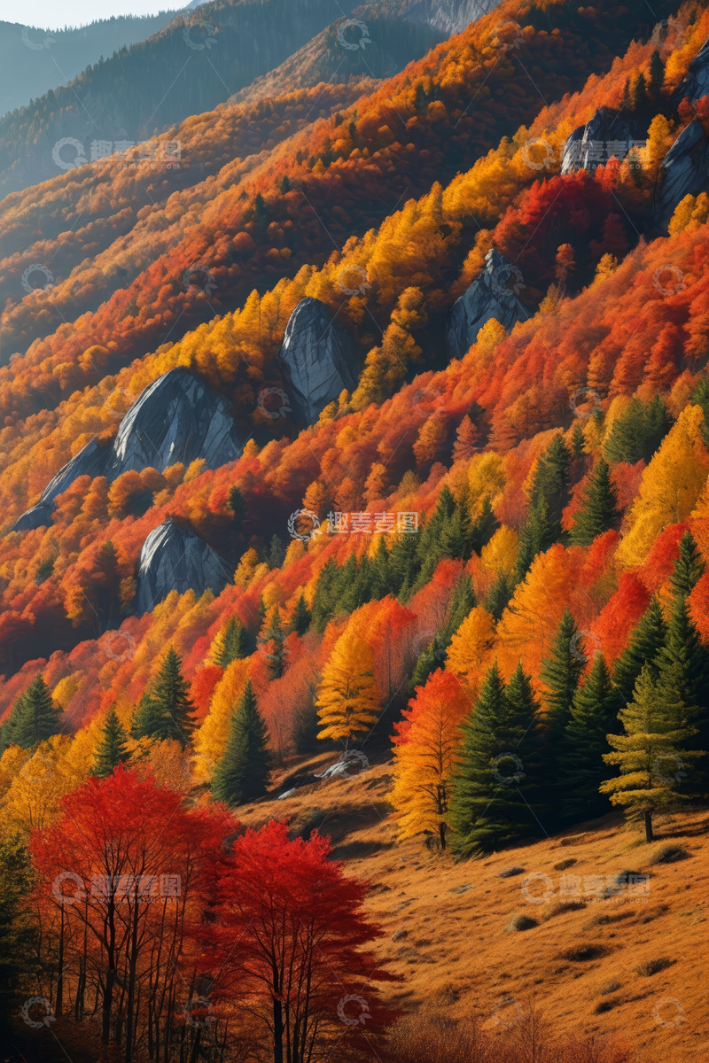 高清大图下载【趣麦麦图】秋季山林多彩景观