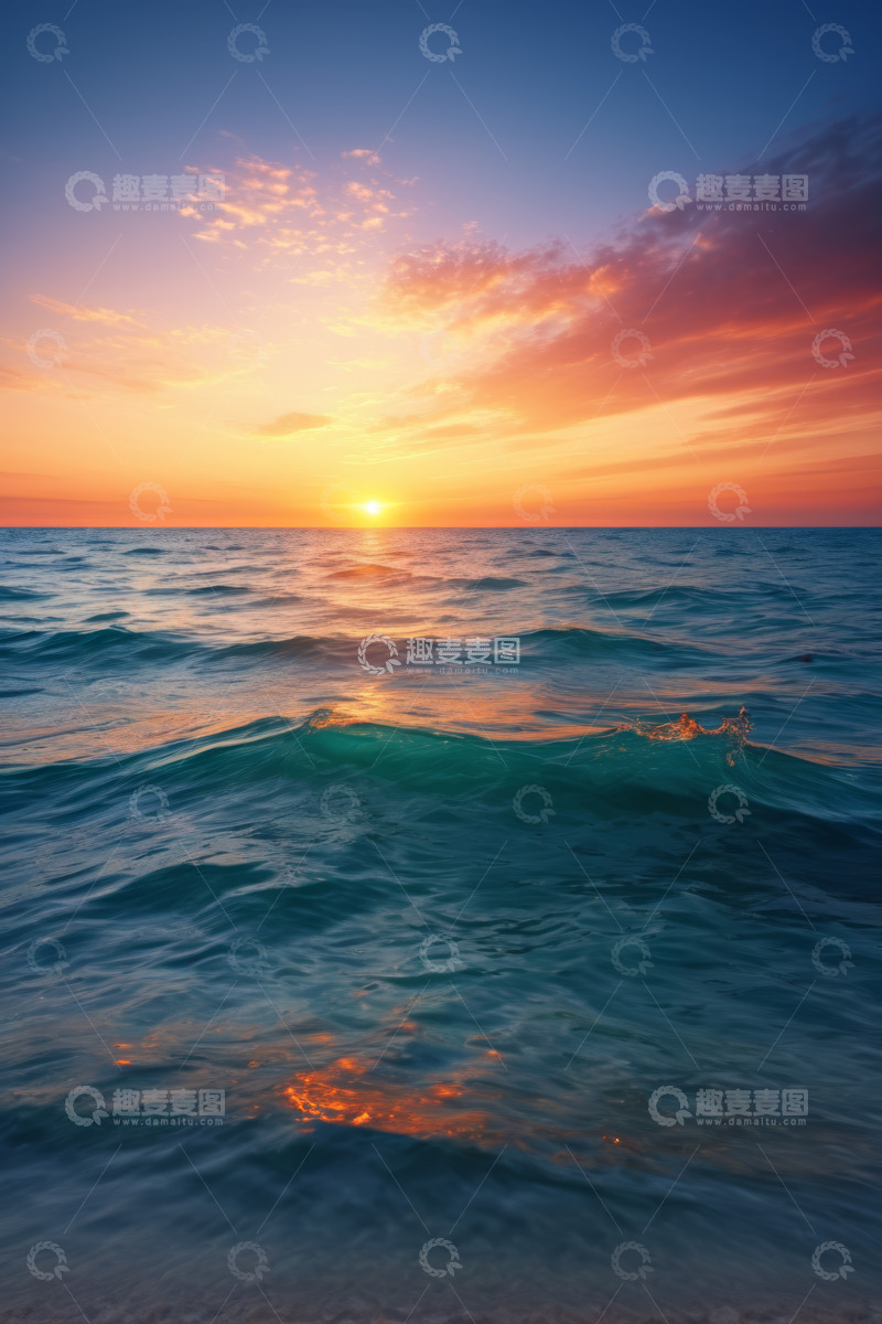 高清大图下载【趣麦麦图】海上日出自然风光