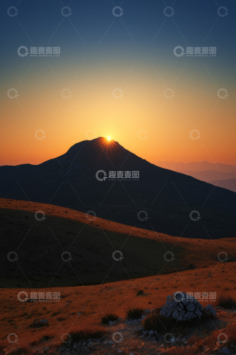 高清大图下载【趣麦麦图】山顶日出自然景观