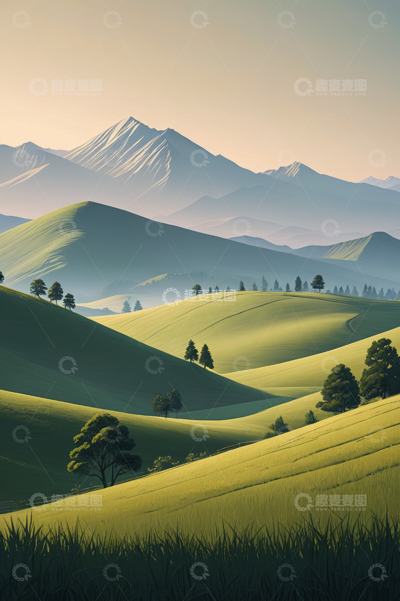 高清大图下载【趣麦麦图】山丘草地自然风光