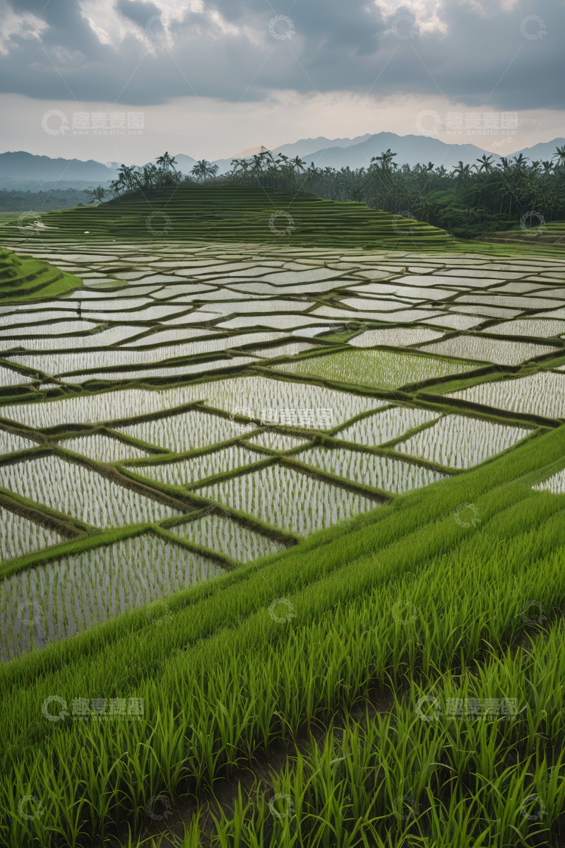 高清大图下载【趣麦麦图】田园风光水稻梯田景色