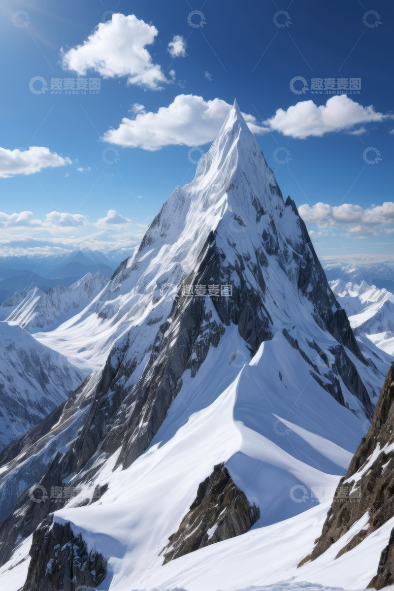 高清大图下载【趣麦麦图】雪山全景自然风光