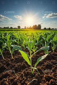 农田中生长的绿色植物