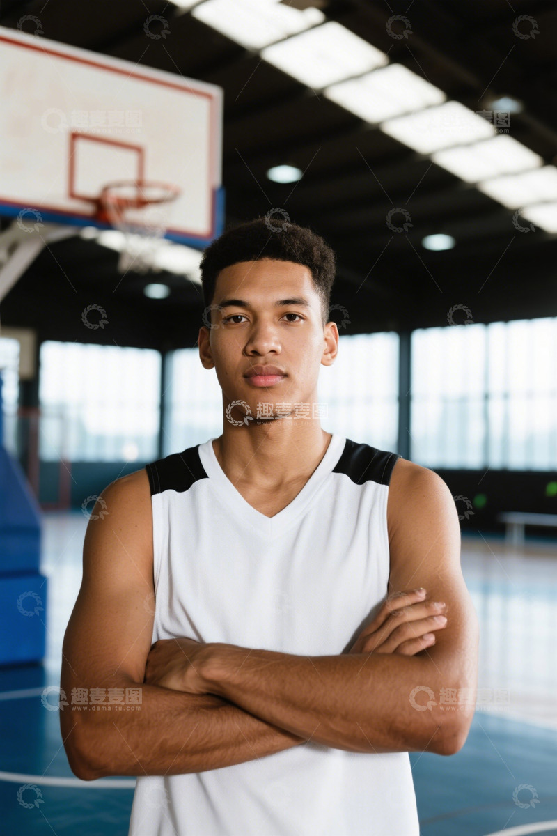 高清大图下载【趣麦麦图】篮球运动员自信眼神肖像