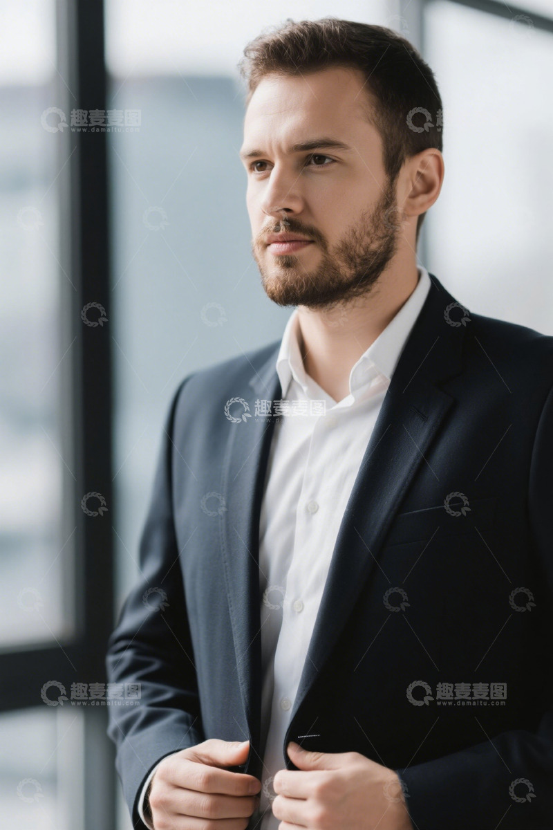 高清大图下载【趣麦麦图】商务男士西装写真眼神深邃
