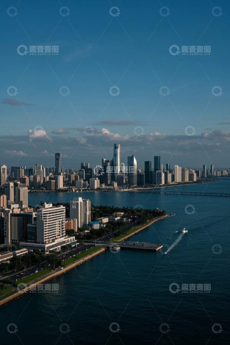 高清大图下载【趣麦麦图】城市海滨高楼全景