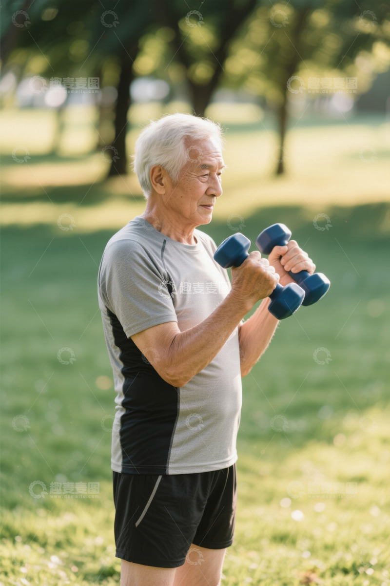高清大图下载【趣麦麦图】老年人在公园锻炼身体