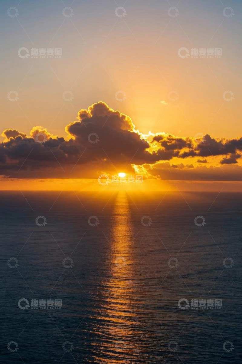 高清大图下载【趣麦麦图】海上日出景观