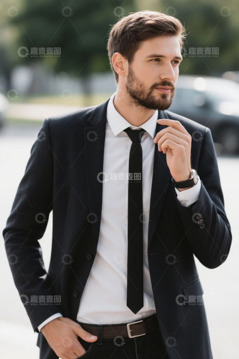 高清大图下载【趣麦麦图】西装革履男士商务街拍写真