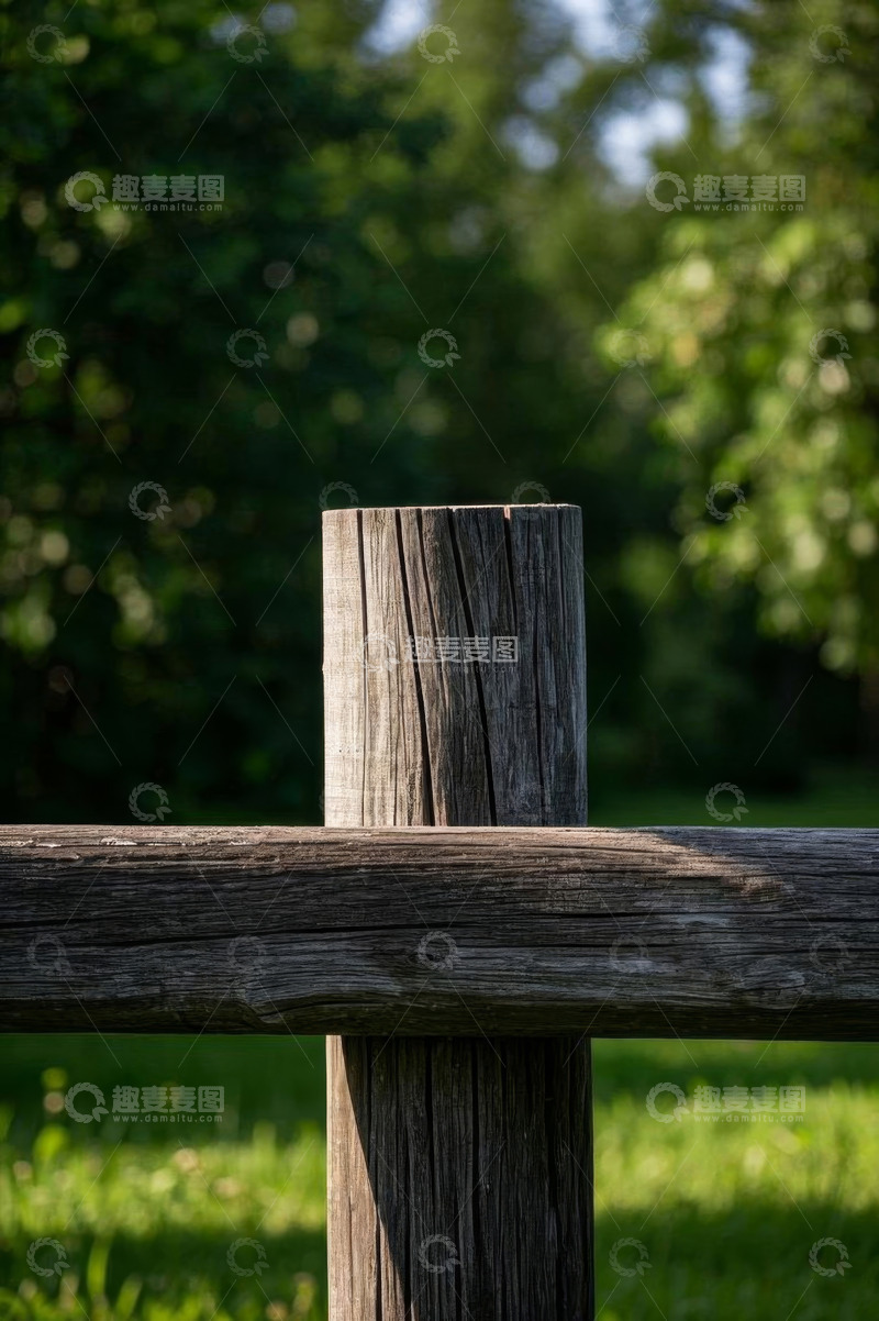 高清大图下载【趣麦麦图】户外木质栅栏特写