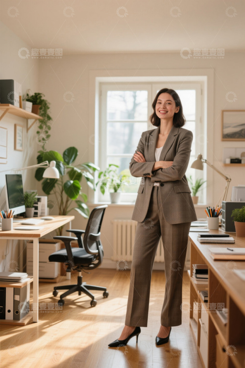 高清大图下载【趣麦麦图】自信女性职场人士办公室照
