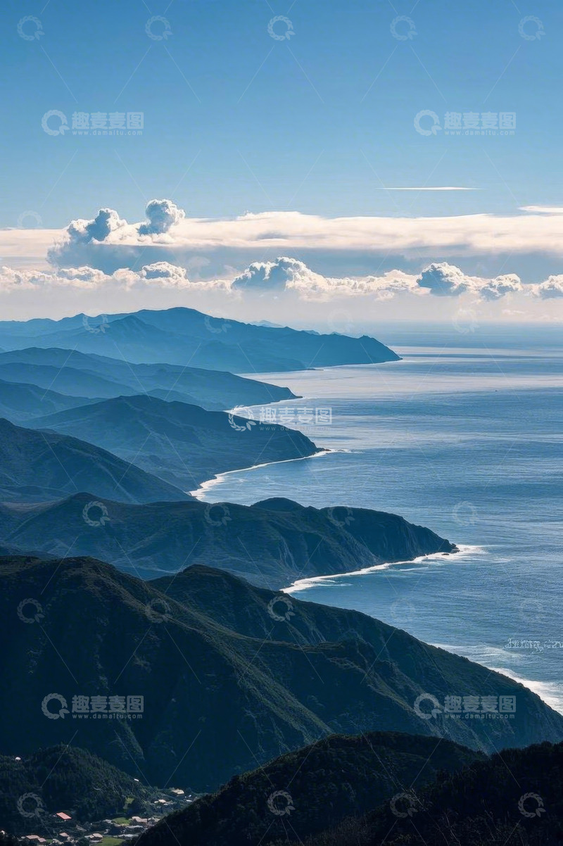 高清大图下载【趣麦麦图】山海相连的自然风光景象