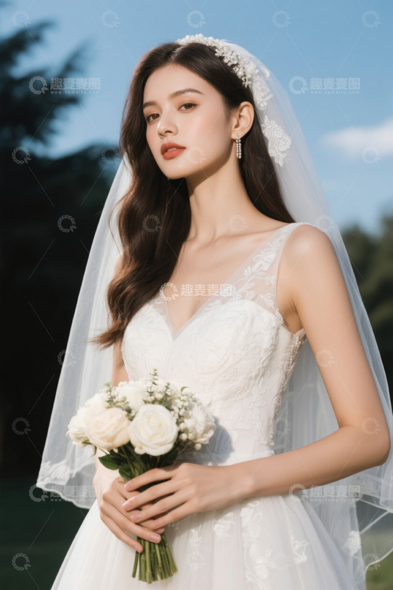 高清大图下载【趣麦麦图】新娘户外婚纱照唯美浪漫