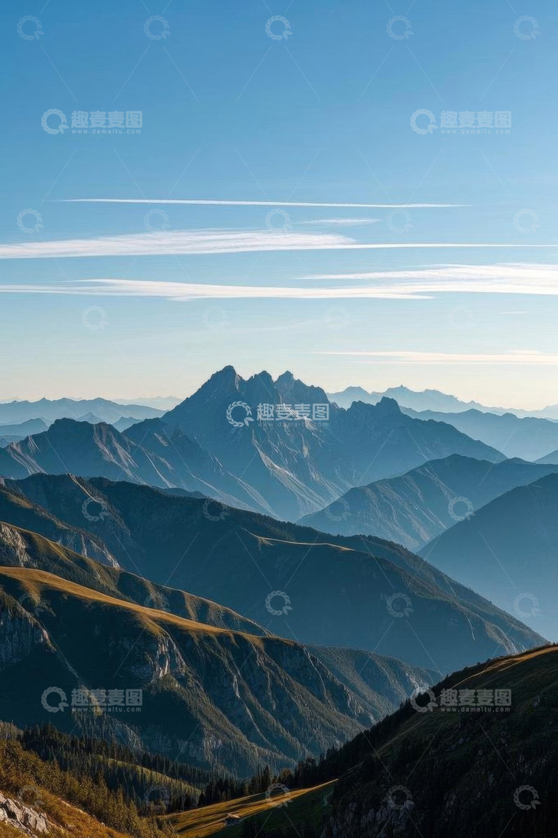 高清大图下载【趣麦麦图】连绵山脉自然风光全景