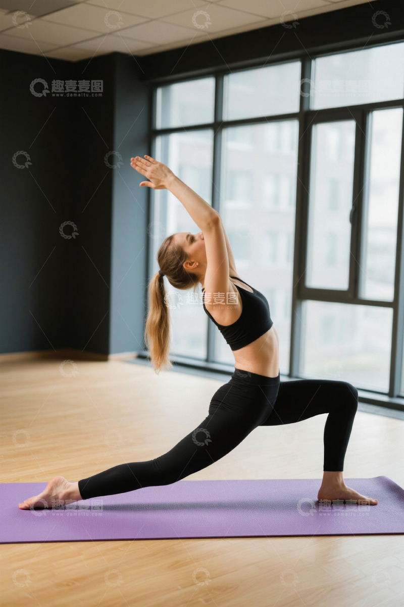 高清大图下载【趣麦麦图】瑜伽练习女子优雅体式