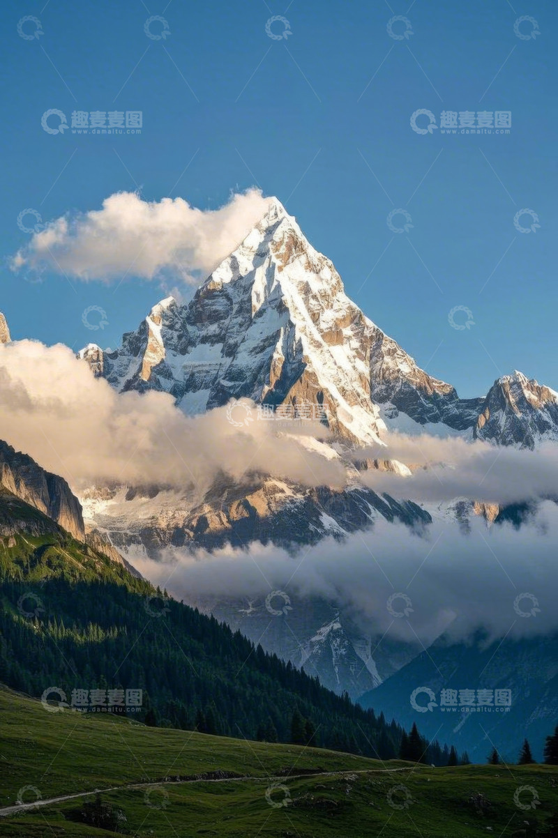 高清大图下载【趣麦麦图】雪山自然风光全景