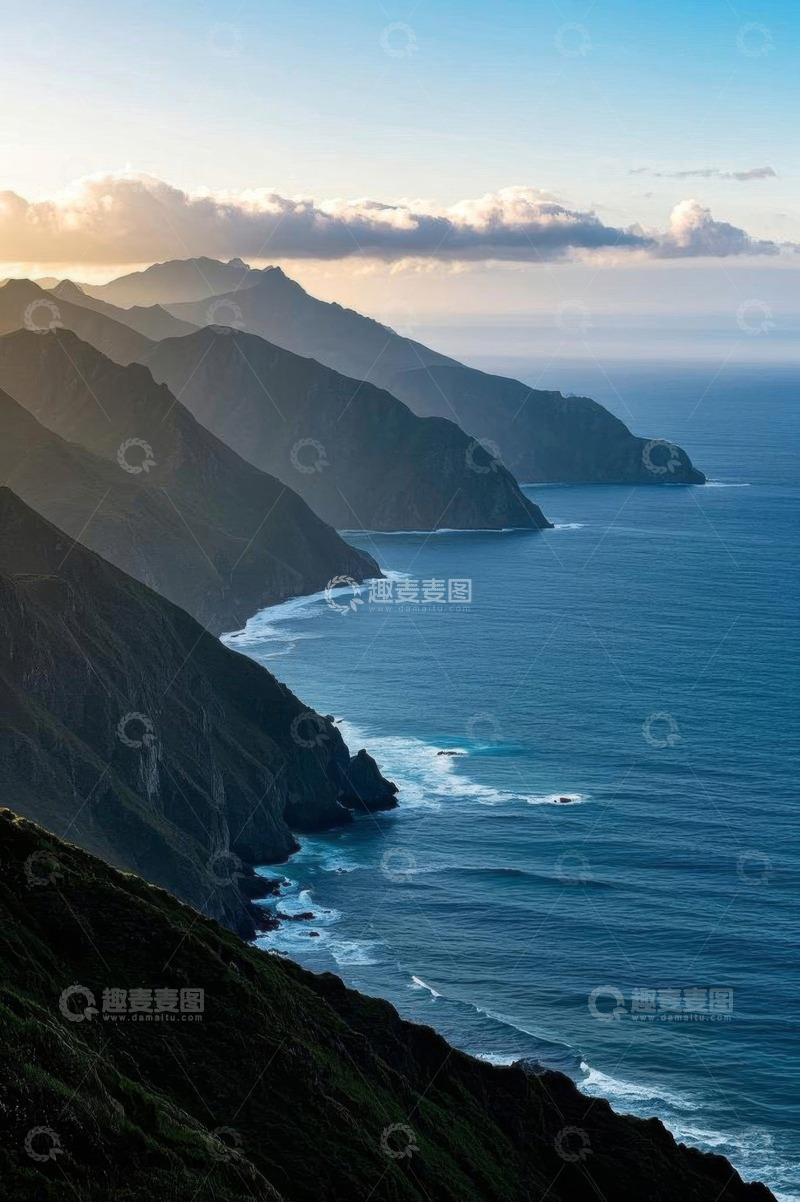 高清大图下载【趣麦麦图】山海相接自然景观