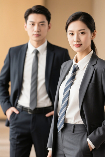 职场精英男女商务合照