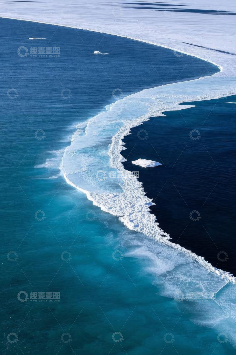 高清大图下载【趣麦麦图】海洋与浮冰俯拍景象