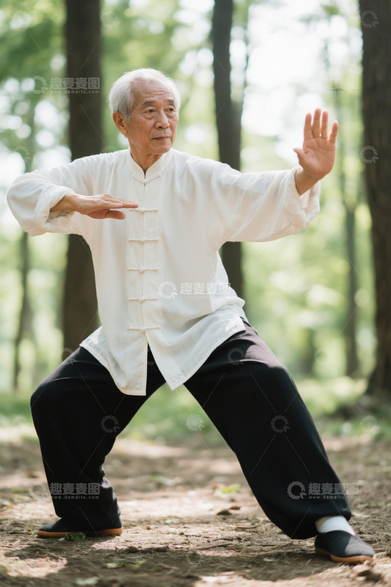 高清大图下载【趣麦麦图】公园里练太极的老年人