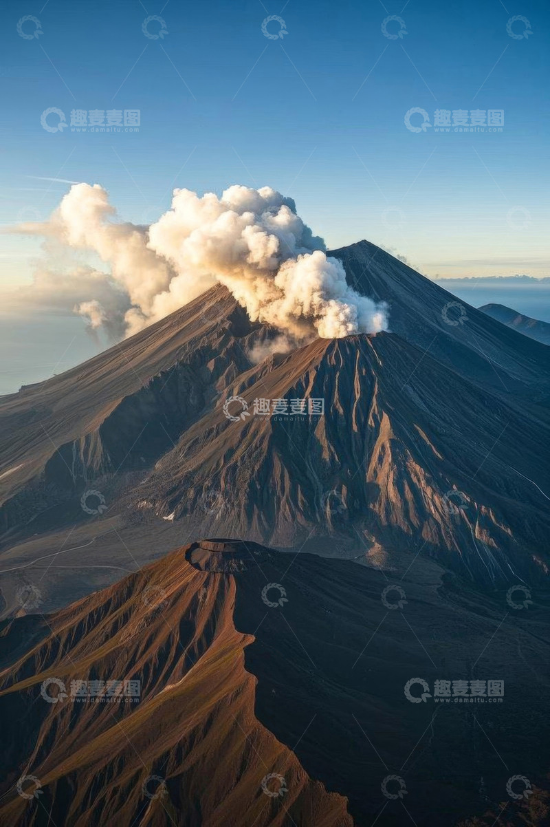 高清大图下载【趣麦麦图】火山喷发自然景观航拍