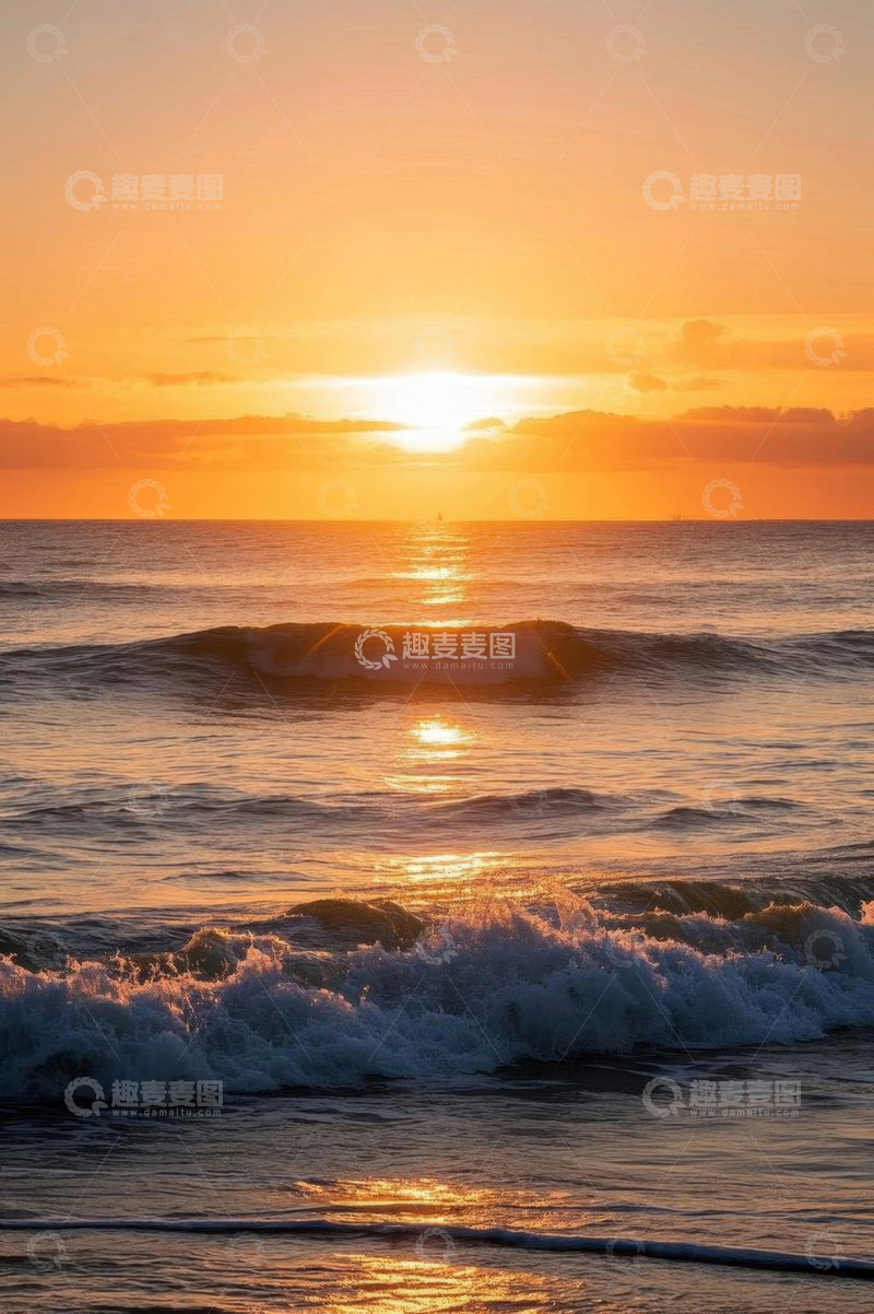 高清大图下载【趣麦麦图】海洋日出景象