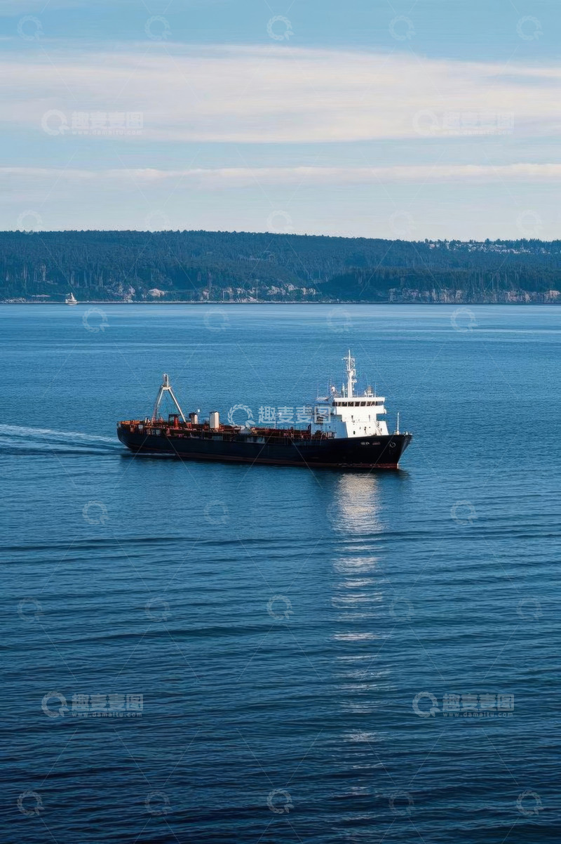 高清大图下载【趣麦麦图】海上航行的货船