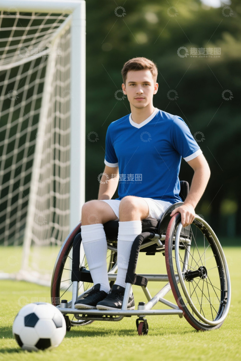 高清大图下载【趣麦麦图】轮椅上的足球运动员英姿飒爽