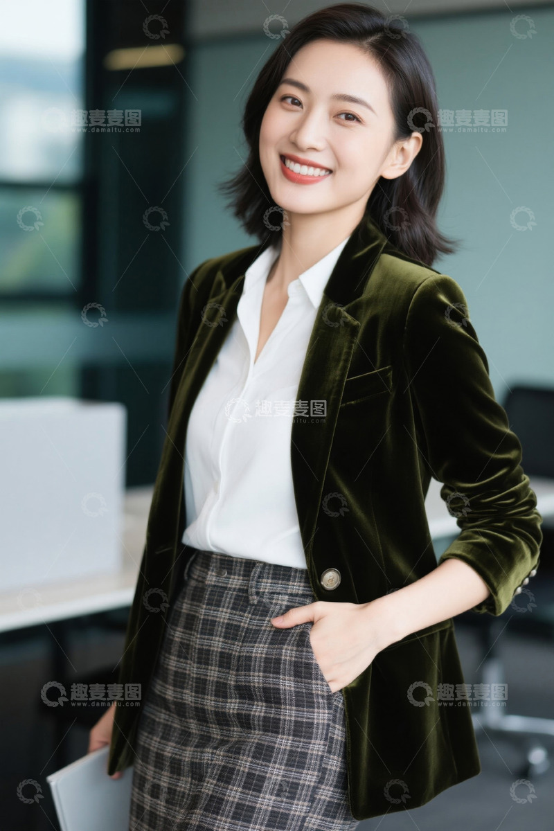 高清大图下载【趣麦麦图】职场女性优雅自信笑容迷人