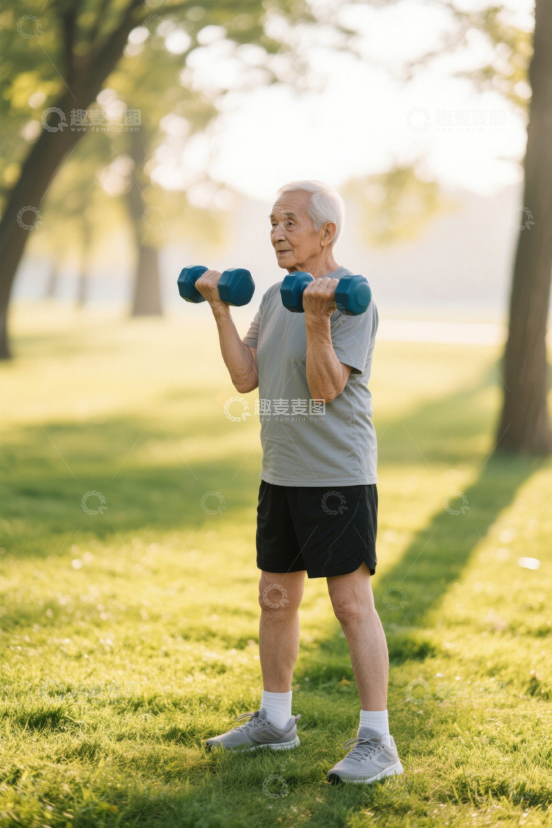 高清大图下载【趣麦麦图】老年人在公园锻炼身体