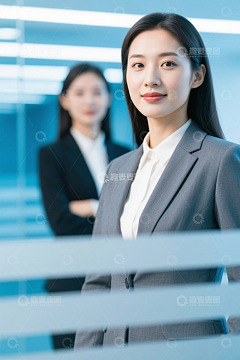 职场女性自信微笑凝视镜头
