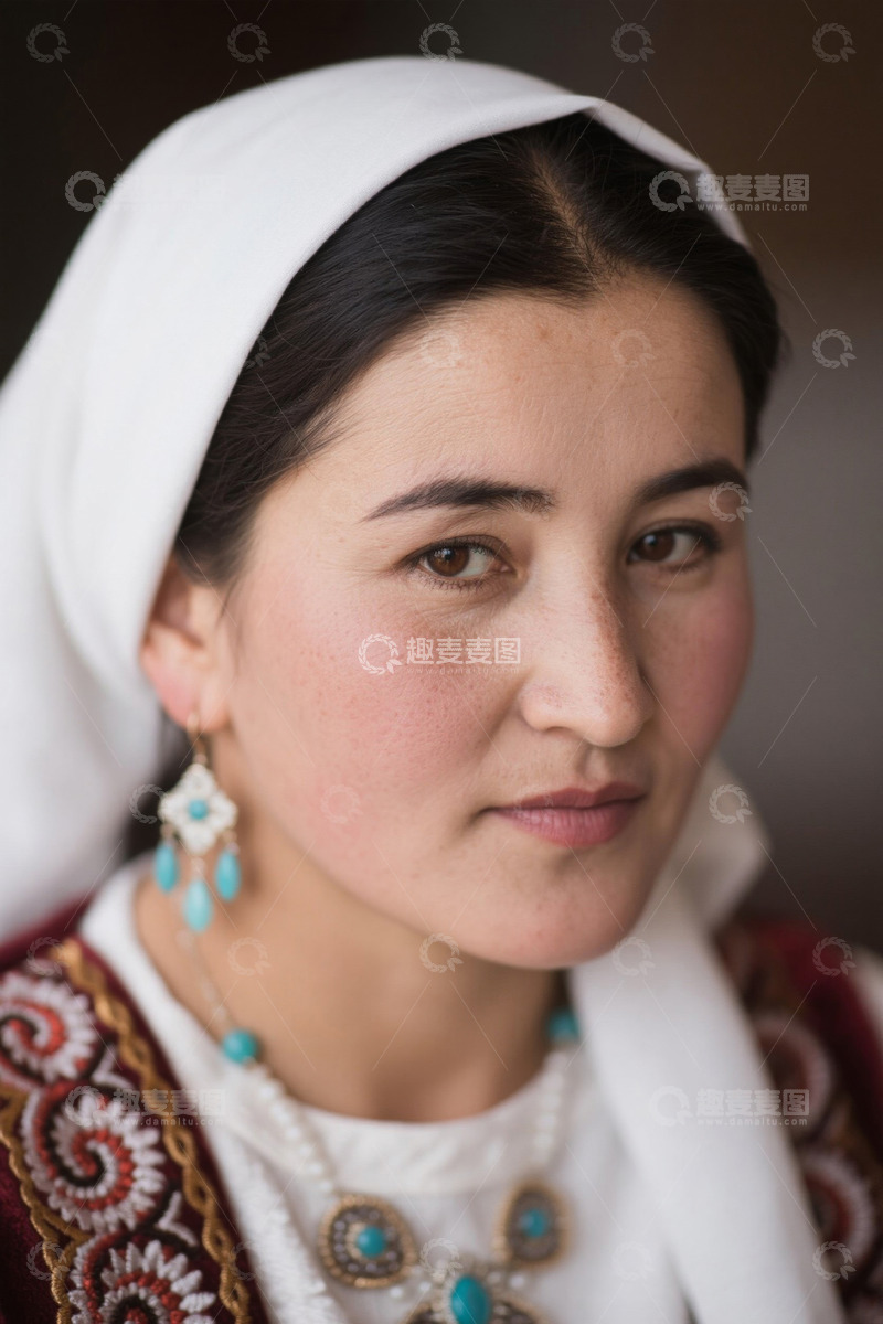 高清大图下载【趣麦麦图】身着民族服装的年轻女子肖像