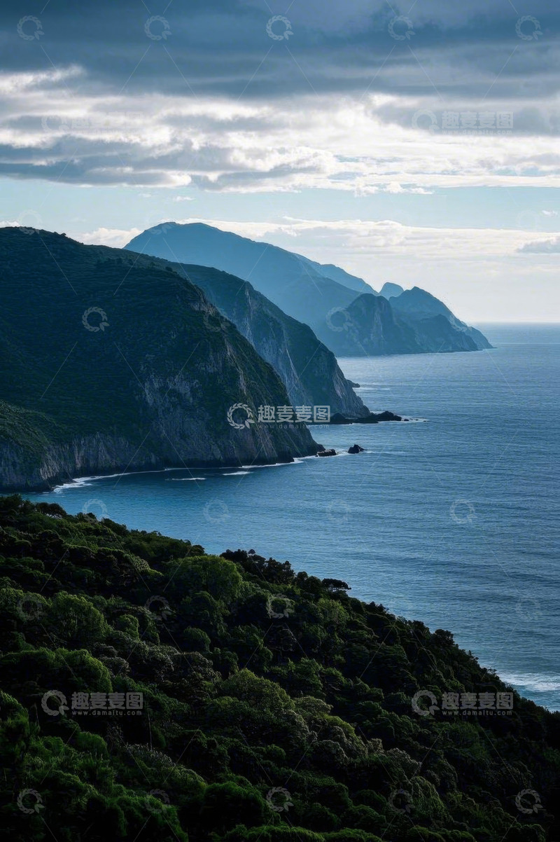 高清大图下载【趣麦麦图】山海相依的自然景观