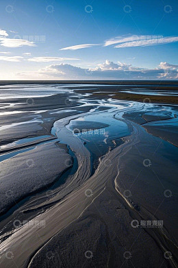 海滩自然景观航拍画面