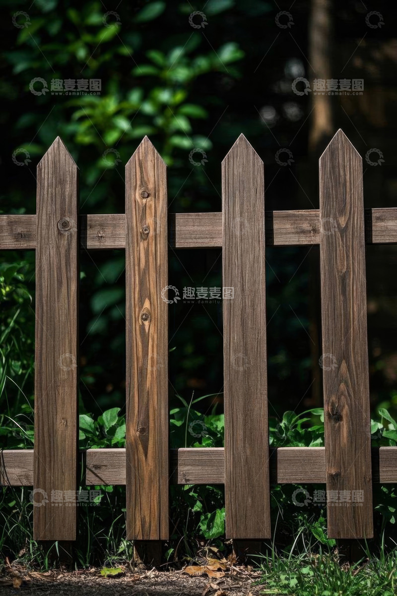 高清大图下载【趣麦麦图】户外木质栅栏自然风光