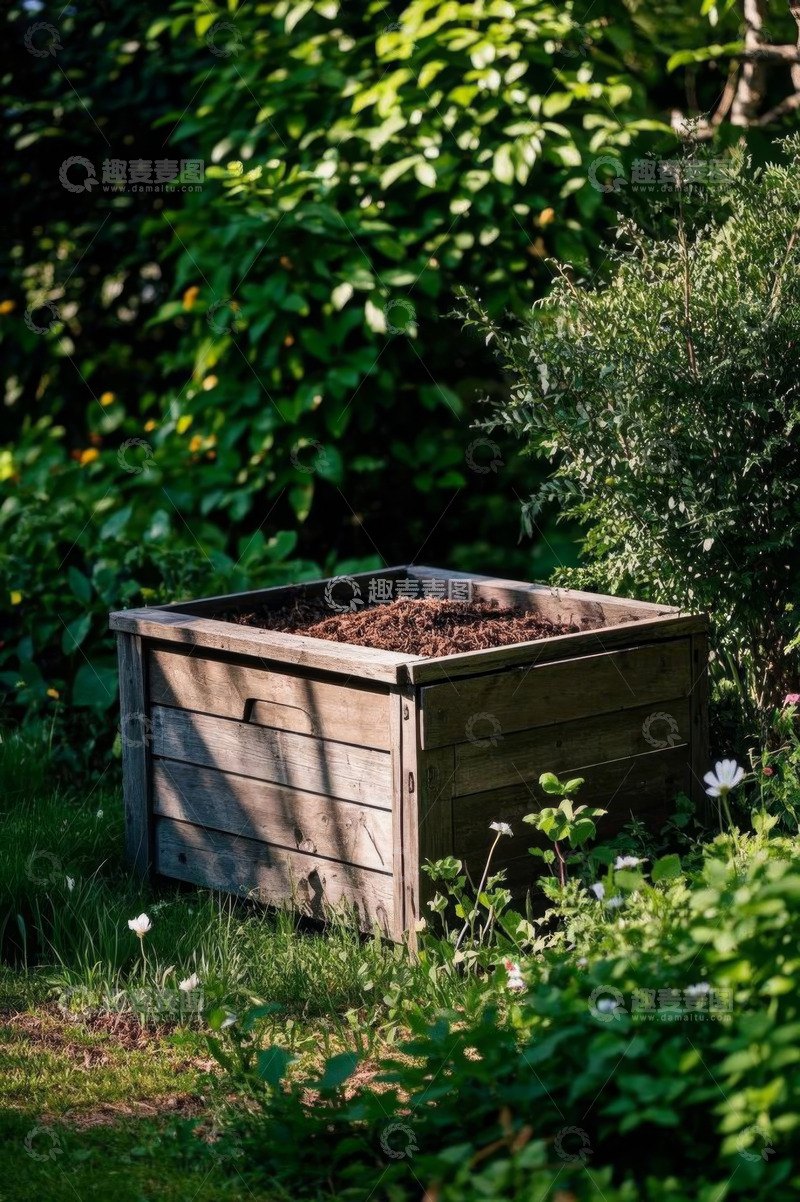 高清大图下载【趣麦麦图】花园中的木质种植箱