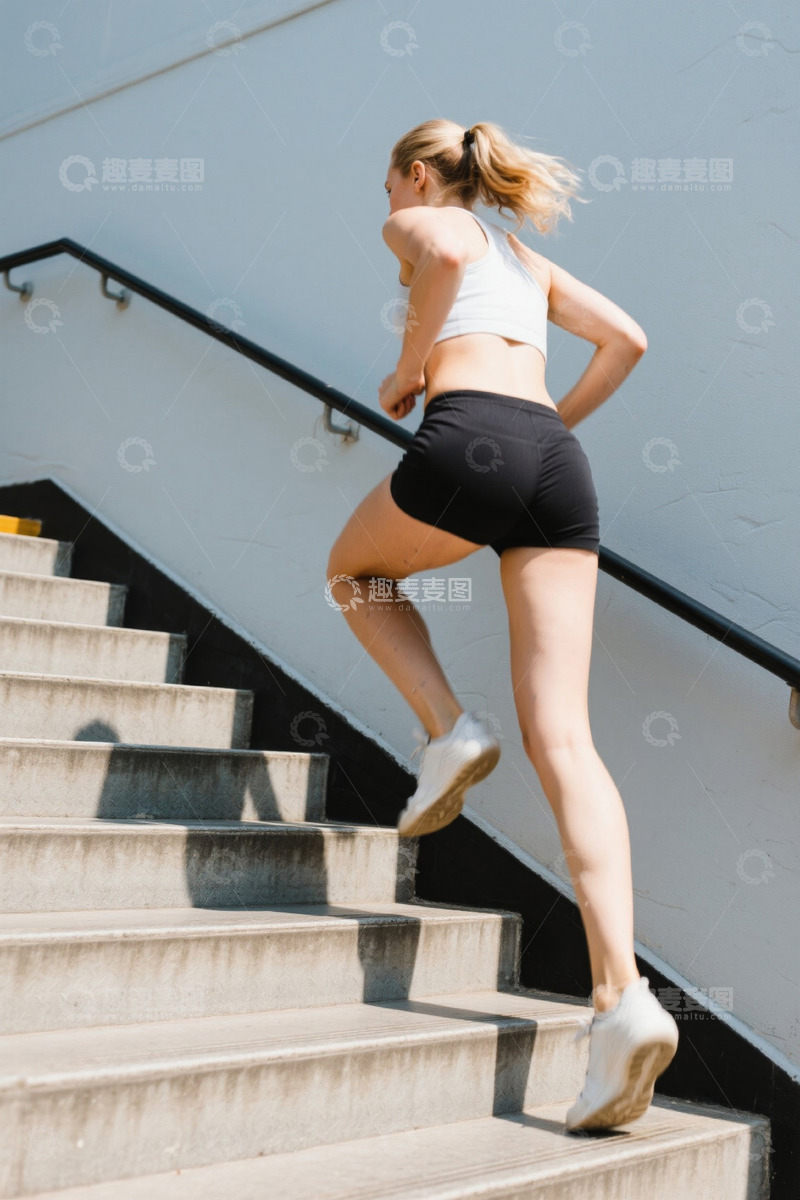 高清大图下载【趣麦麦图】阳光下奔跑的运动女孩