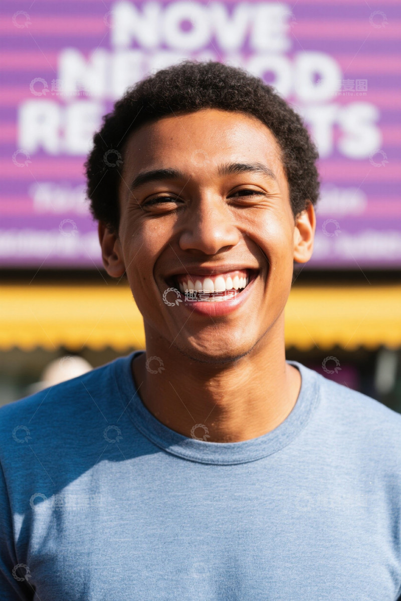 高清大图下载【趣麦麦图】快乐阳光的年轻男子肖像