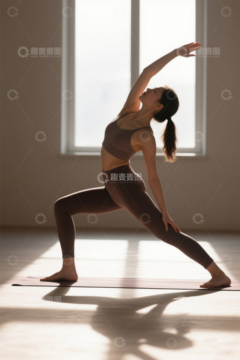 高清大图下载【趣麦麦图】瑜伽练习女性优雅体式
