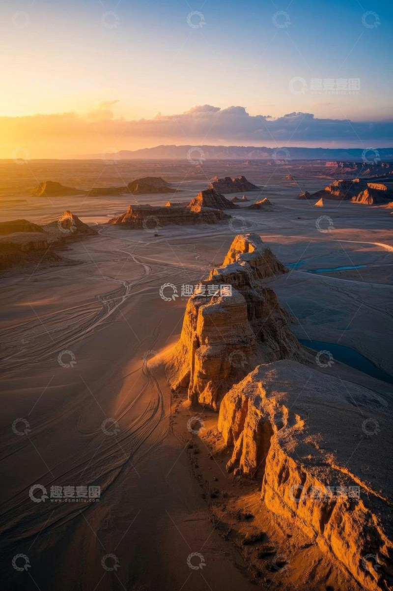 高清大图下载【趣麦麦图】航拍沙漠自然风光全景