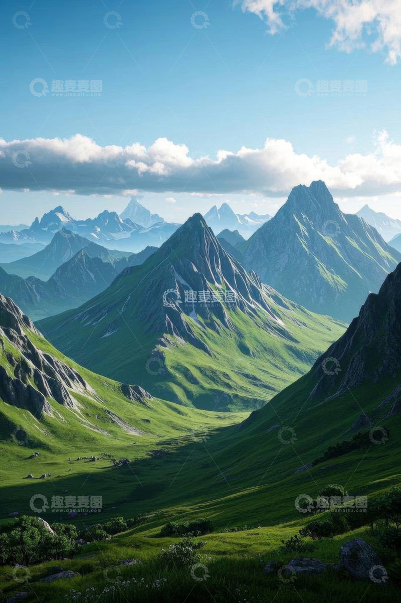 高清大图下载【趣麦麦图】青山连绵的户外自然景观