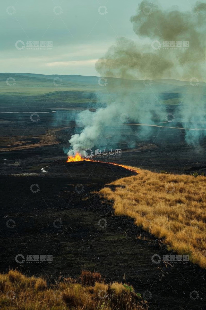 高清大图下载【趣麦麦图】野外火山喷发场景