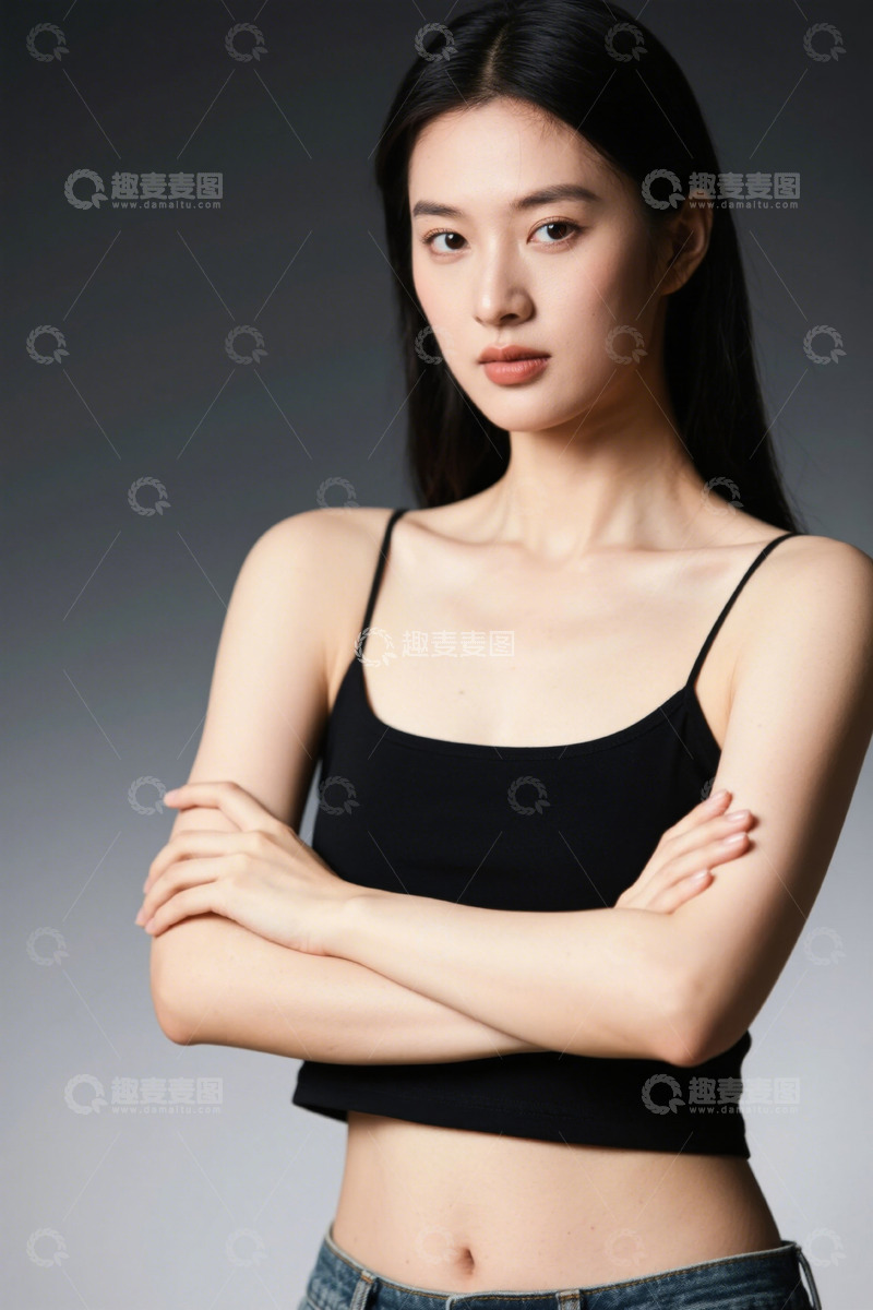 高清大图下载【趣麦麦图】年轻女子自信优雅写真