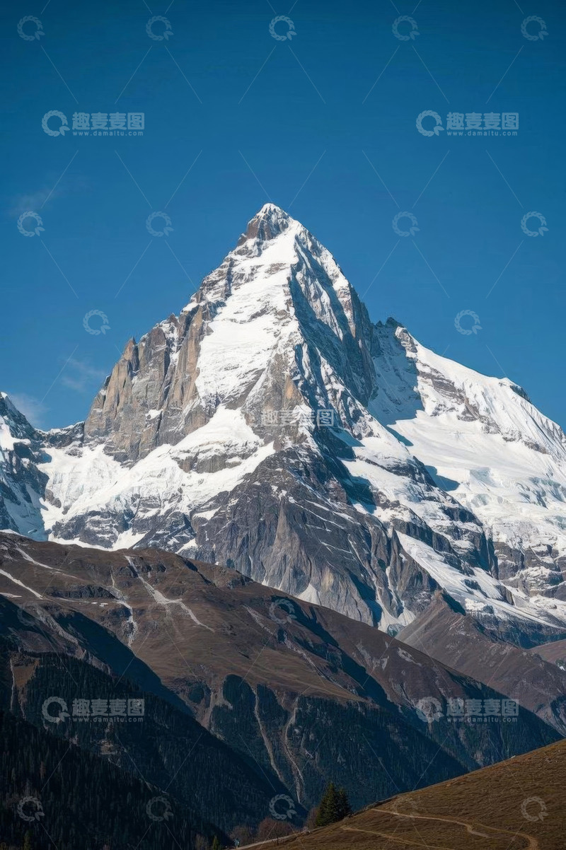 高清大图下载【趣麦麦图】雪山壮丽自然景观